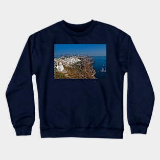 Greece. Santorini. Looking at Thira. Crewneck Sweatshirt